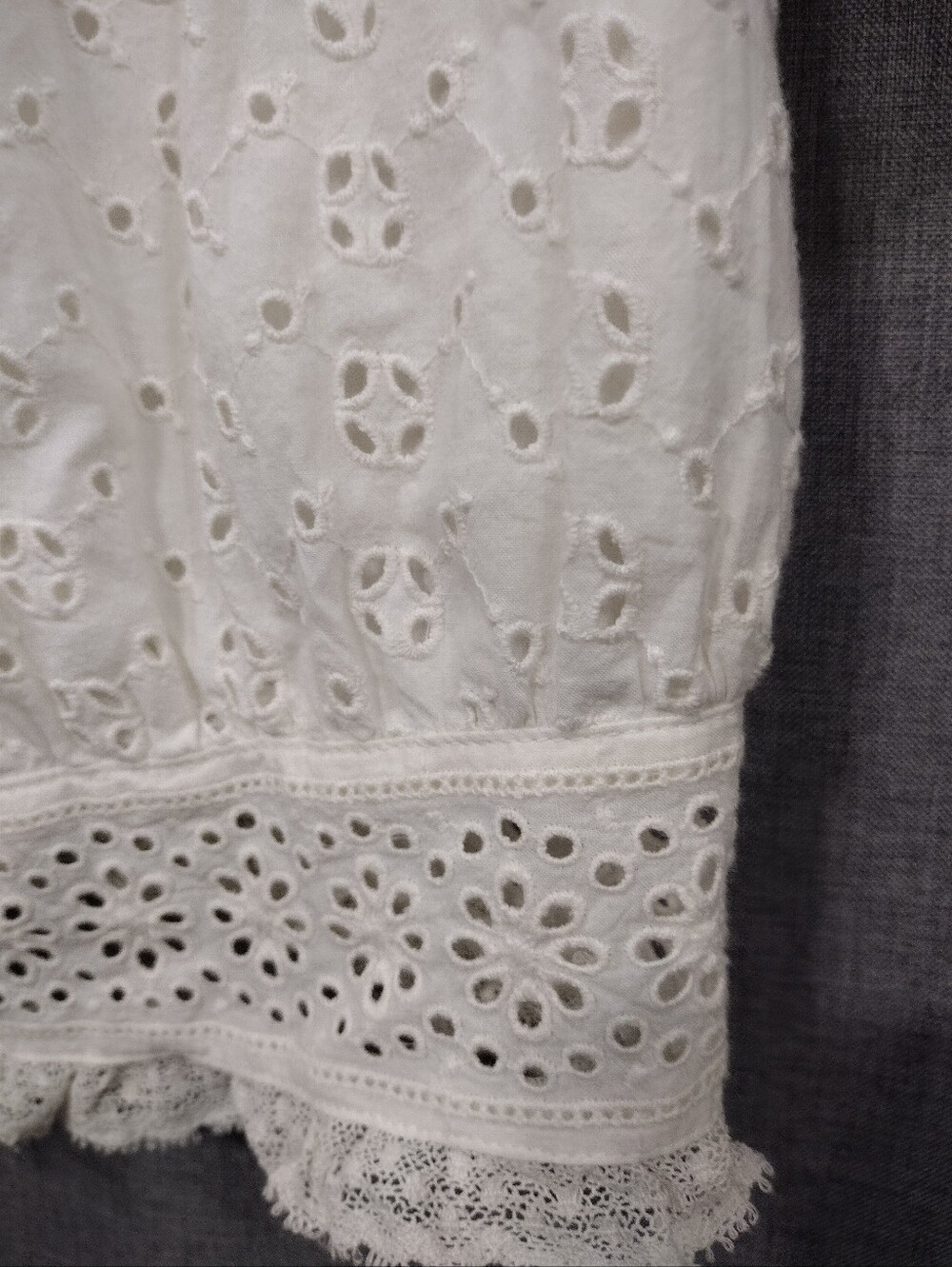 J. Crew Eyelet Short-Sleeve Button Front Top Womens White XXS Babydoll Fairy - Picture 4 of 8